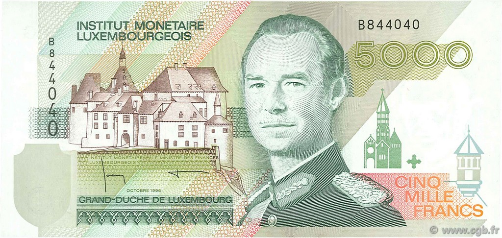 5000 Francs LUXEMBURG  1996 P.60b ST