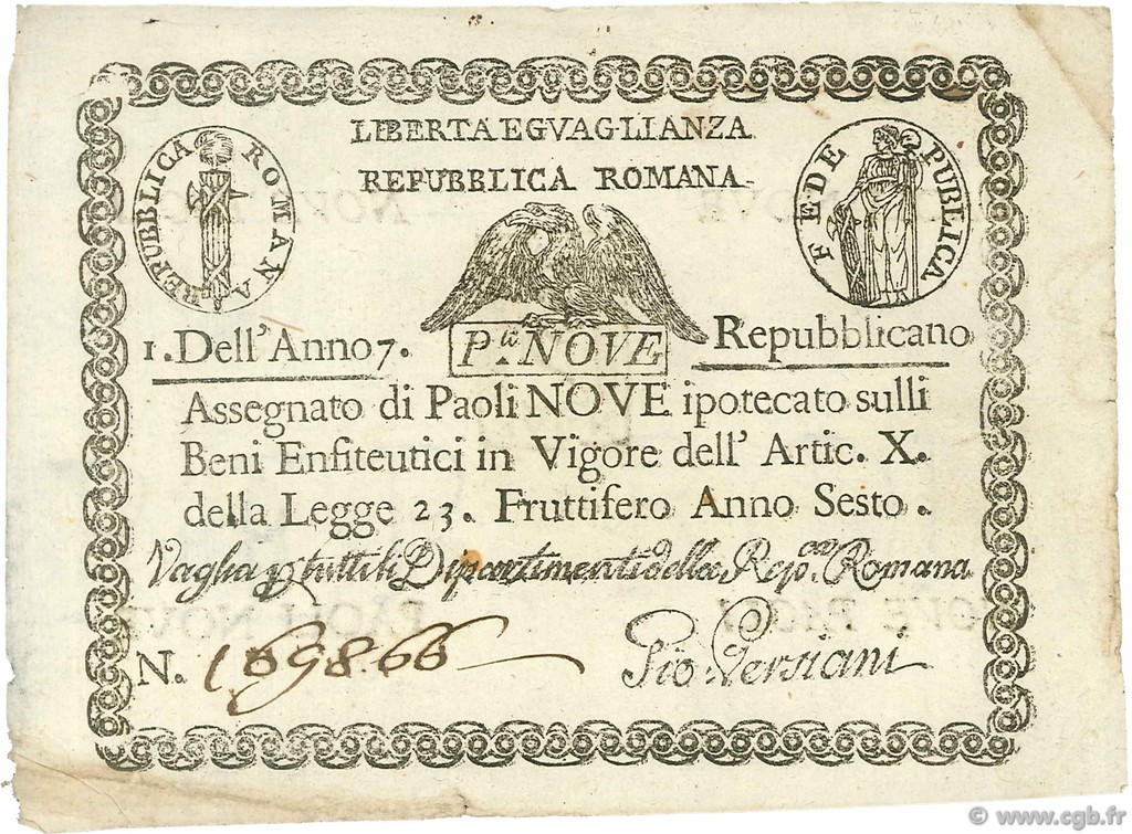 9 Paoli ITALIEN  1798 PS.539 fVZ