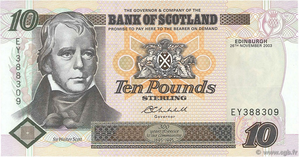 10 Pounds SCOTLAND  2003 P.120e UNC
