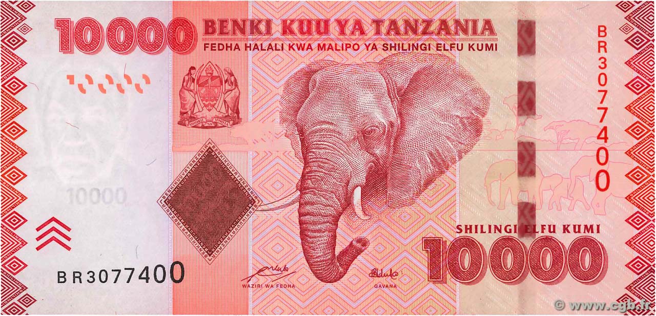 10000 Shilingi TANZANIA  2010 P.44 UNC