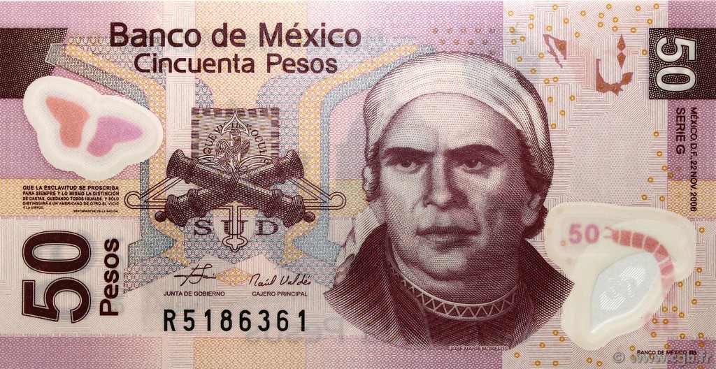 50 Pesos MEXICO  2006 P.123d FDC