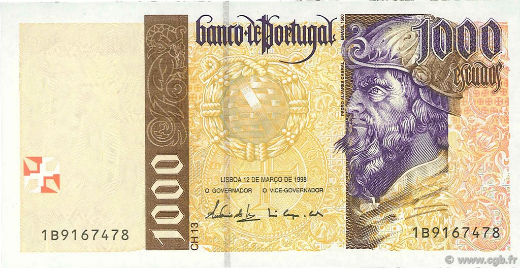 1000 Escudos PORTUGAL  1998 P.188c FDC