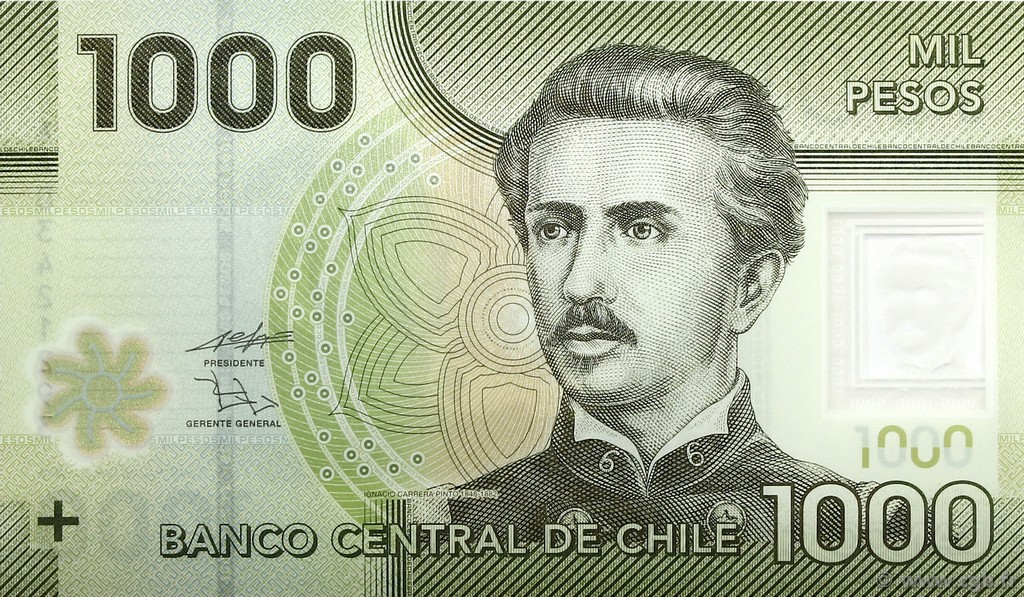 1000 Pesos CILE  2010 P.161a FDC