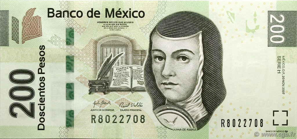 200 Pesos MEXICO  2007 P.125c FDC