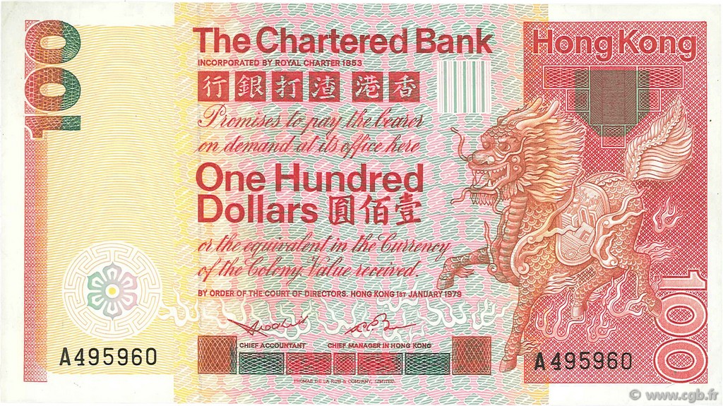 100 Dollars HONG-KONG  1979 P.079a EBC+
