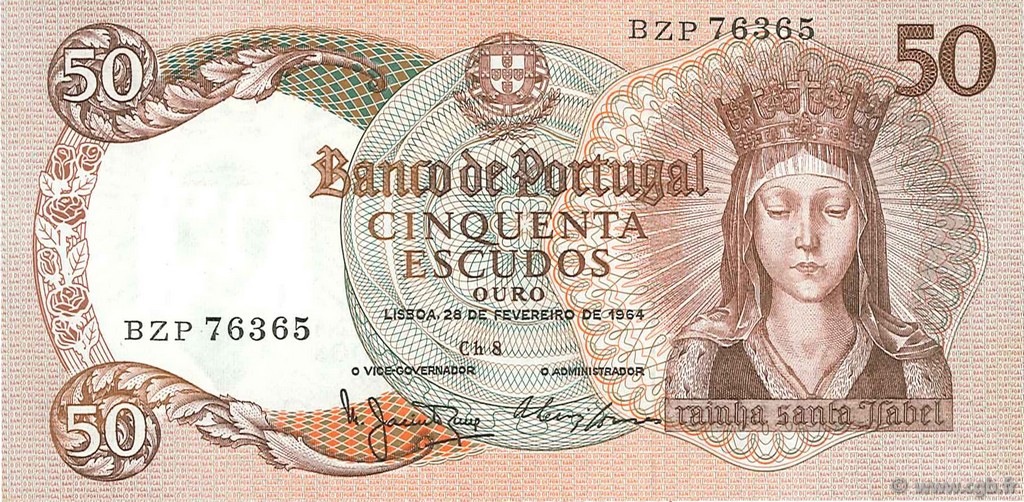 50 Escudos PORTUGAL  1964 P.168 SC