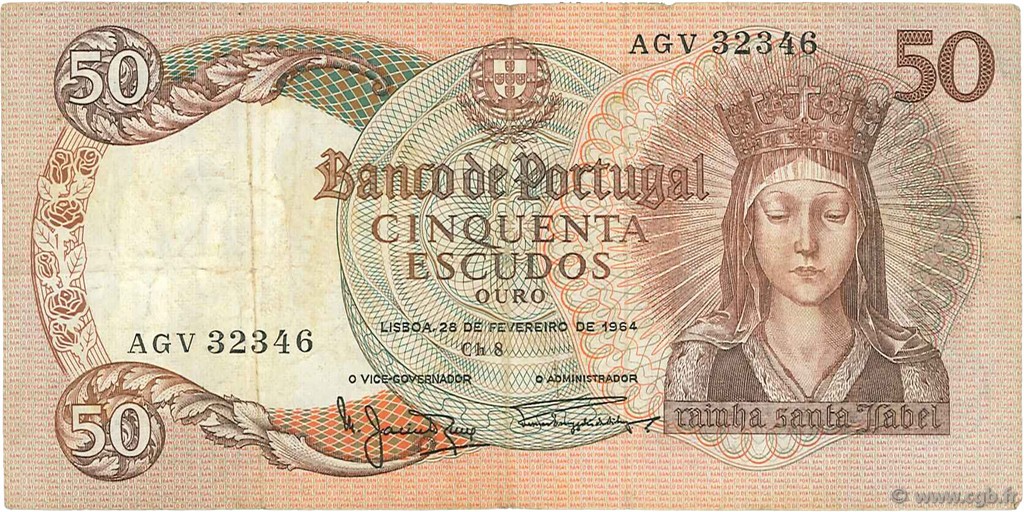 50 Escudos PORTOGALLO  1964 P.168 BB