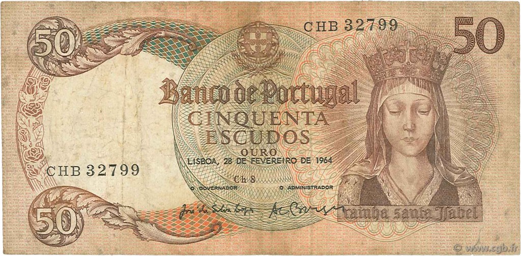 50 Escudos PORTUGAL  1964 P.168 BC