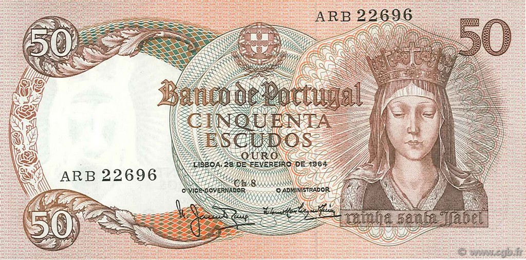 50 Escudos PORTUGAL  1964 P.168 UNC
