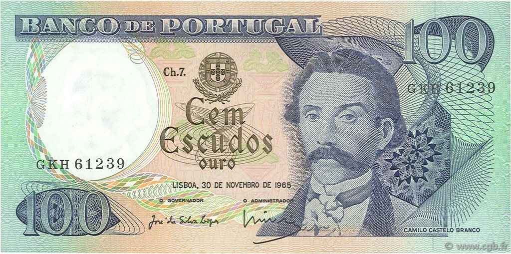 100 Escudos PORTUGAL  1965 P.169a EBC+