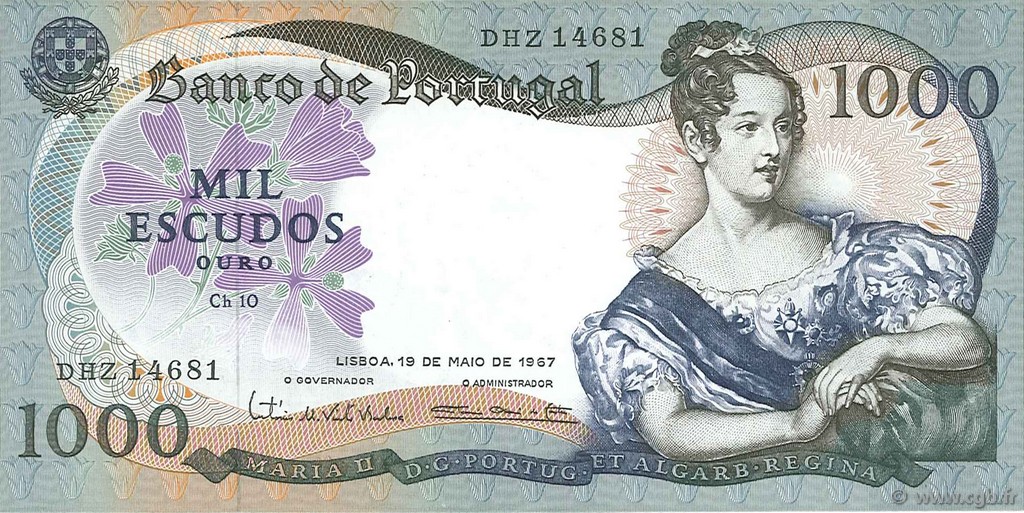 1000 Escudos PORTUGAL  1967 P.172a EBC+