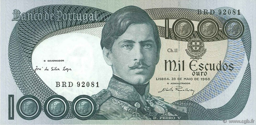 1000 Escudos PORTUGAL  1968 P.175a EBC