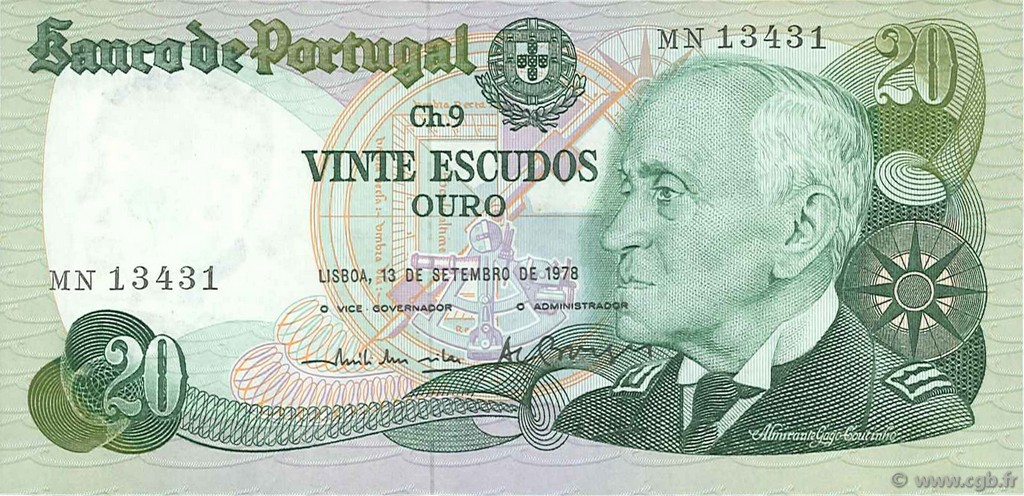 20 Escudos PORTUGAL  1978 P.176a EBC+
