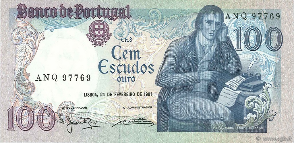 100 Escudos PORTUGAL  1981 P.178b SPL