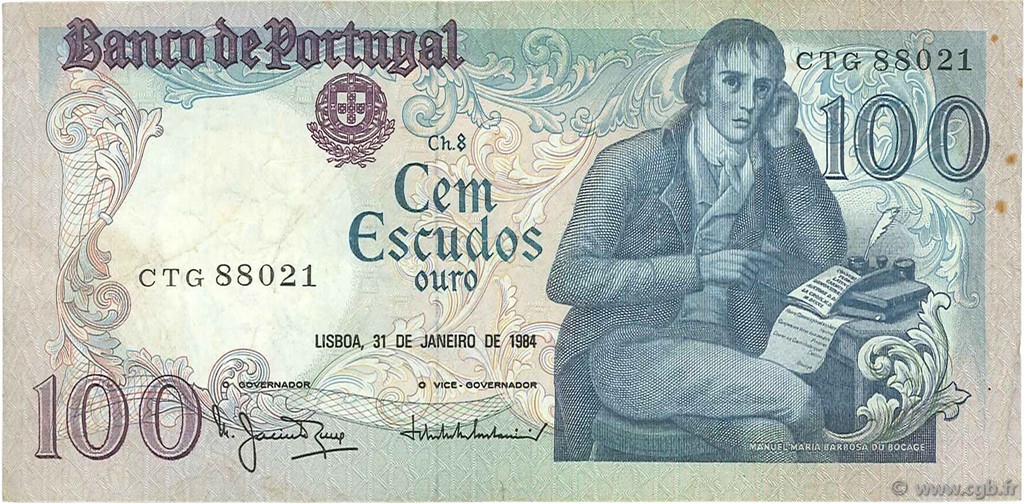 100 Escudos PORTUGAL  1984 P.178c MBC