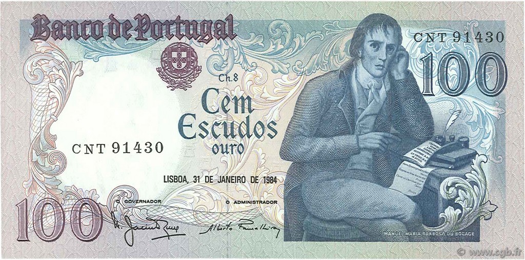 100 Escudos PORTUGAL  1984 P.178c VZ