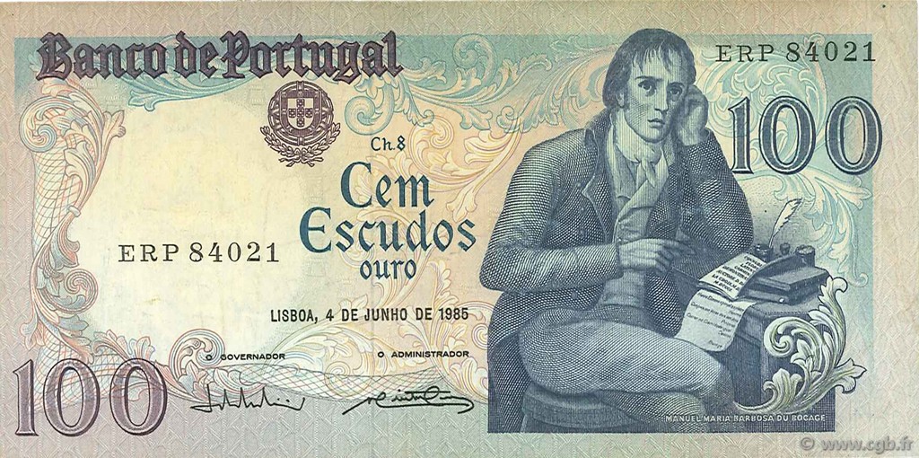 100 Escudos PORTUGAL  1985 P.178e MBC