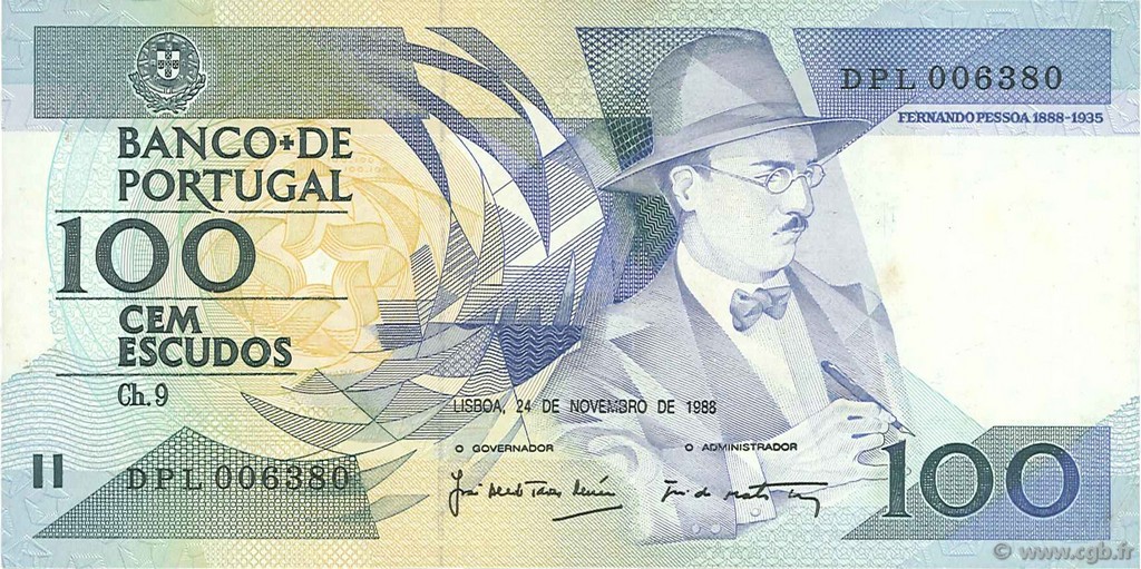 100 Escudos PORTUGAL  1988 P.179f EBC+