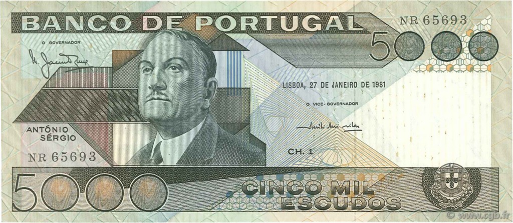5000 Escudos PORTUGAL  1981 P.182b EBC