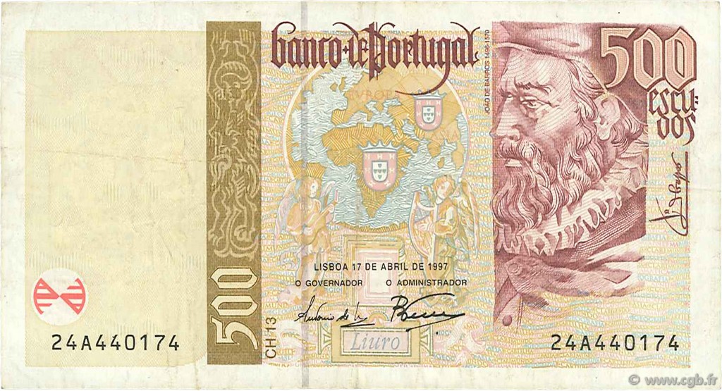 500 Escudos PORTUGAL  1997 P.187a MBC