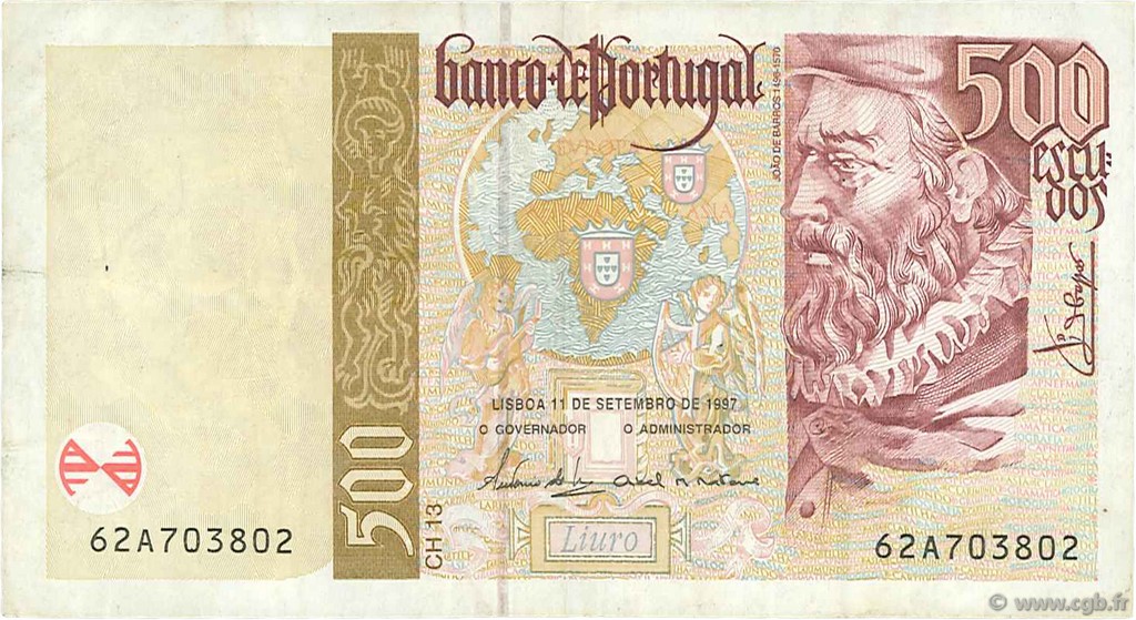 500 Escudos PORTUGAL  1997 P.187b MBC