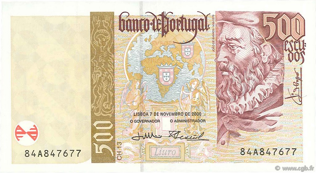 500 Escudos PORTUGAL  2000 P.187c EBC