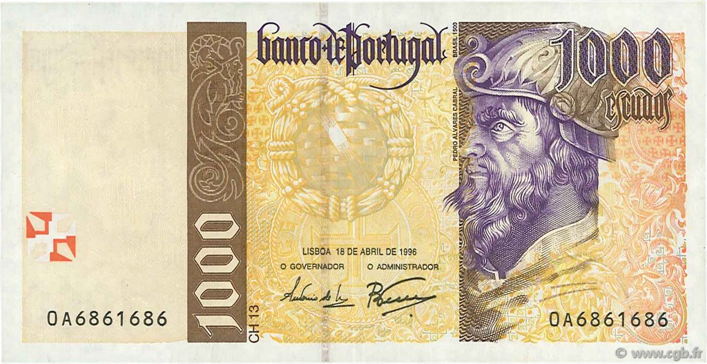 1000 Escudos PORTUGAL  1996 P.188a MBC