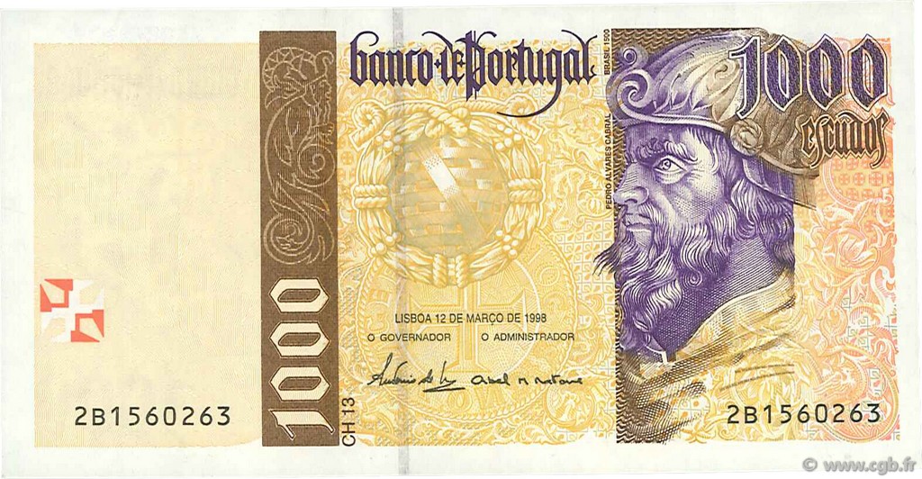 1000 Escudos PORTUGAL  1998 P.188c UNC