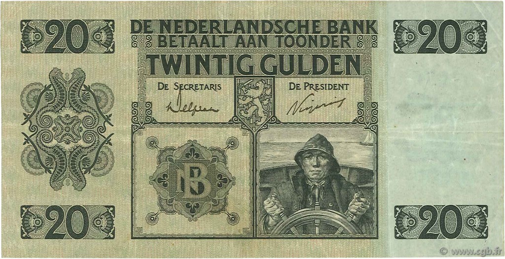20 Gulden PAESI BASSI  1926 P.044 BB