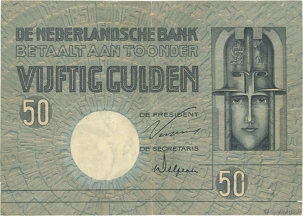 50 Gulden PAíSES BAJOS  1930 P.047 MBC