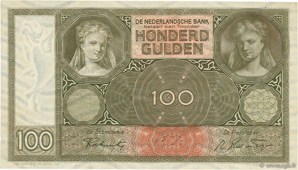100 Gulden PAíSES BAJOS  1942 P.051c SC