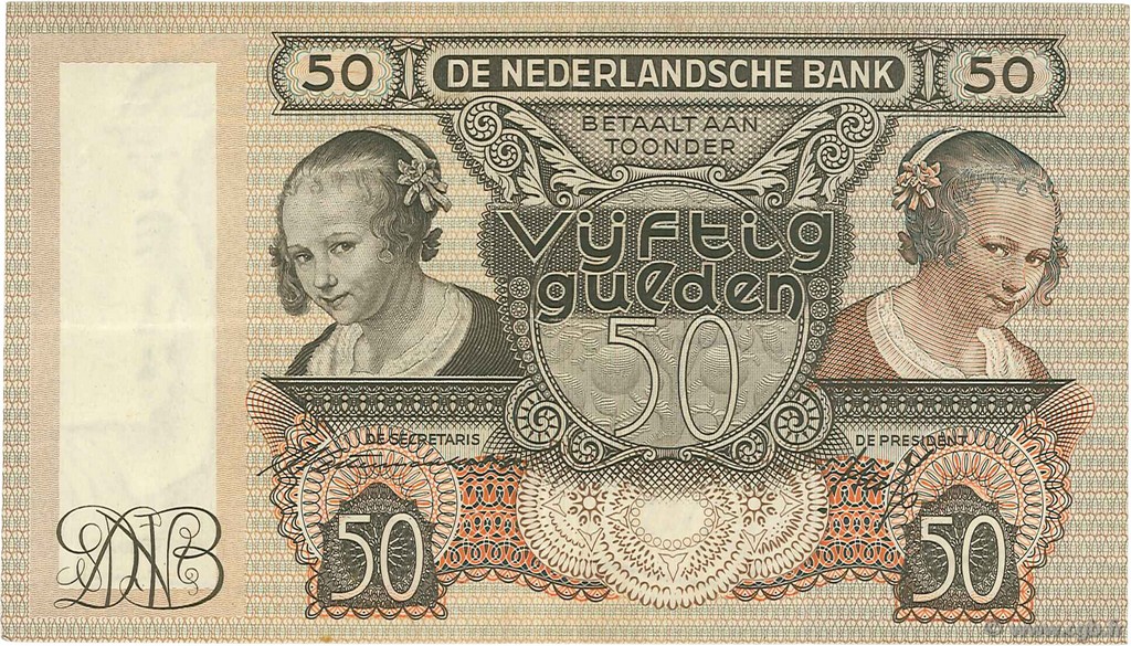 50 Gulden PAESI BASSI  1941 P.058 q.SPL