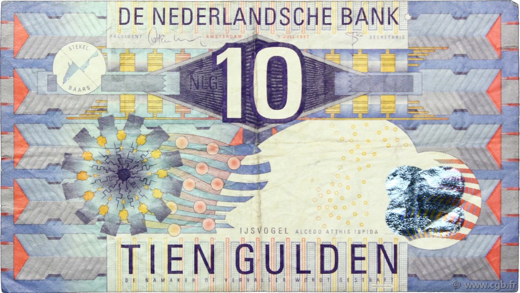 10 Gulden PAíSES BAJOS  1997 P.099 BC+