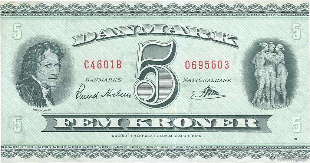 5 Kroner DINAMARCA  1960 P.042p EBC
