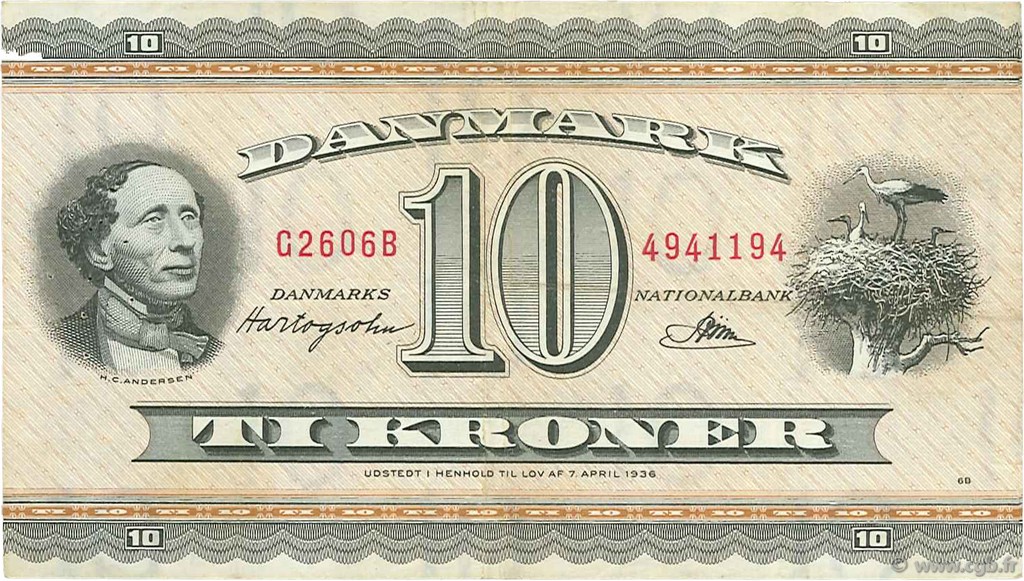 10 Kroner DÄNEMARK  1960 P.044p fSS