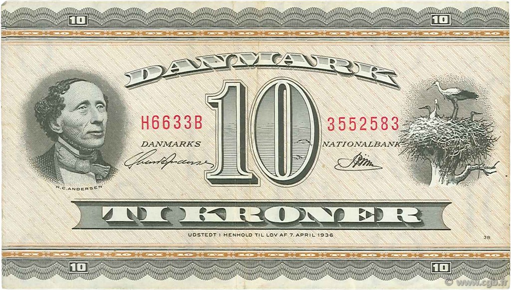 10 Kroner DINAMARCA  1963 P.044s MBC