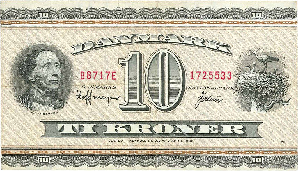 10 Kroner DÄNEMARK  1971 P.044aa SS