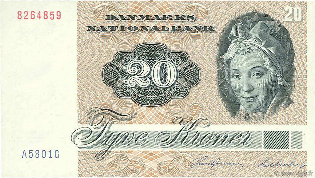 20 Kroner DÄNEMARK  1980 P.049b fST