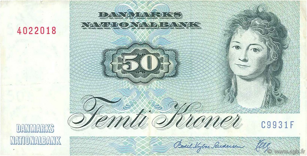 50 Kroner DENMARK  1993 P.050j VF