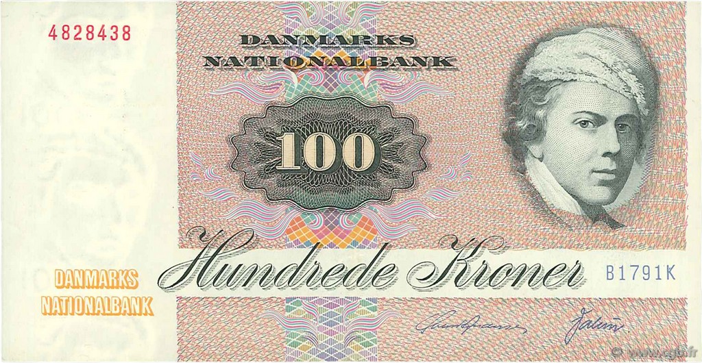 100 Kroner DÄNEMARK  1979 P.051f VZ