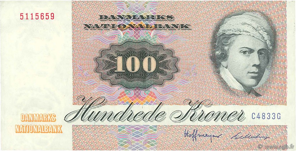 100 Kroner DINAMARCA  1983 P.051j MBC+