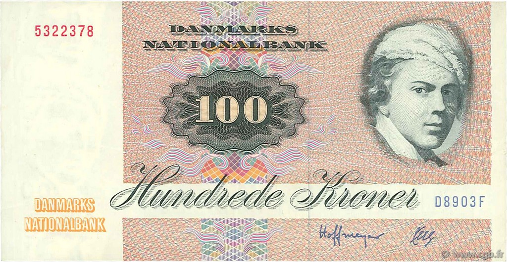 100 Kroner DENMARK  1990 P.051t VF+