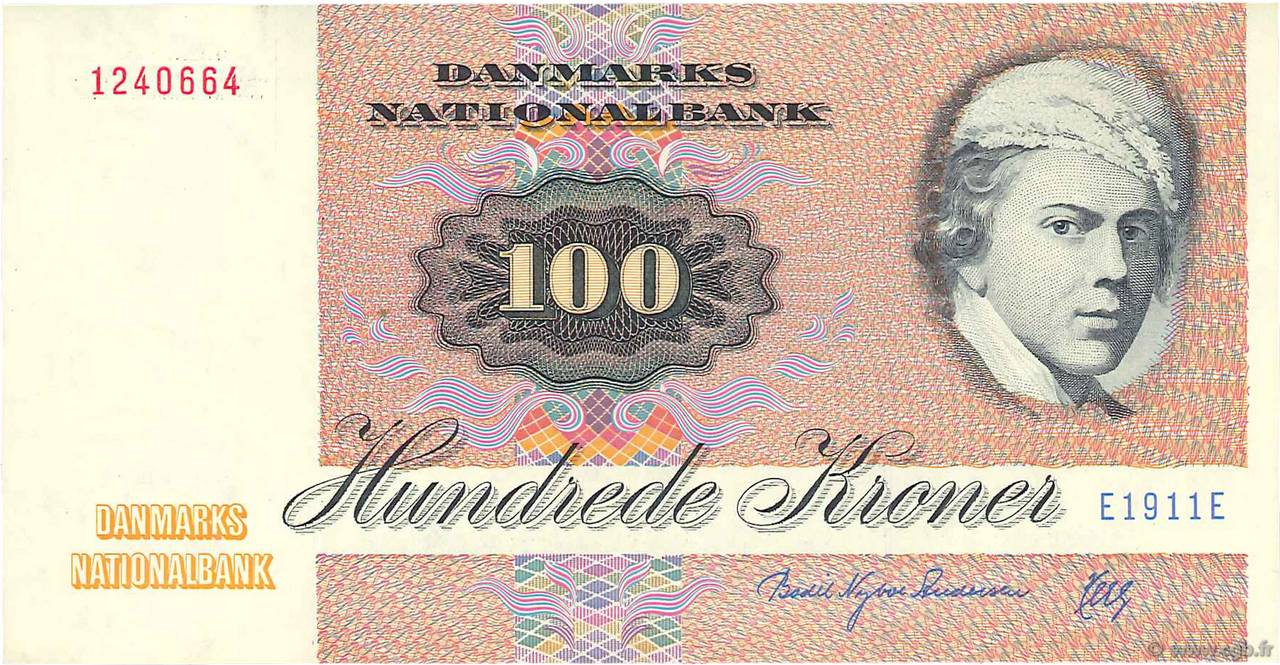 100 Kroner DÄNEMARK  1991 P.051u VZ