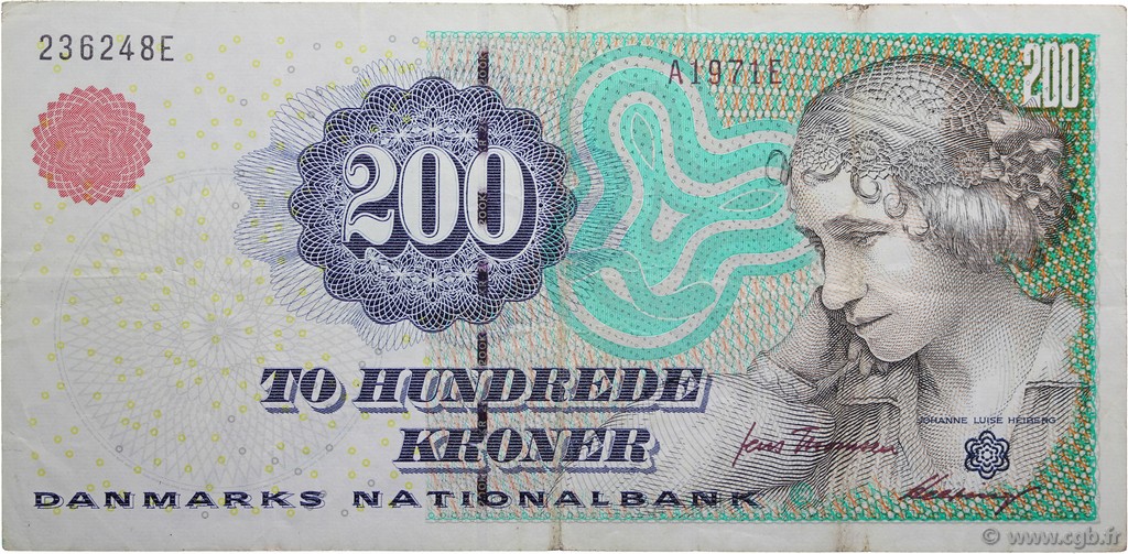 200 Kroner DENMARK  1997 P.057a VF