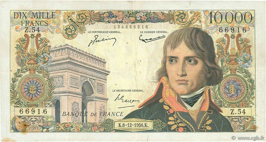 10000 Francs BONAPARTE FRANCE  1956 F.51.06 F-