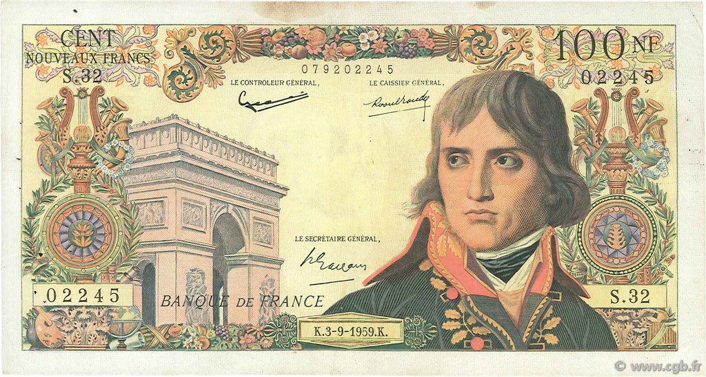 100 Nouveaux Francs BONAPARTE FRANCE  1959 F.59.03 F
