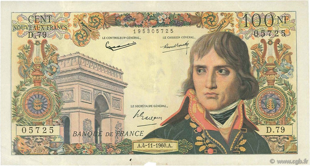 100 Nouveaux Francs BONAPARTE FRANKREICH  1960 F.59.08 S