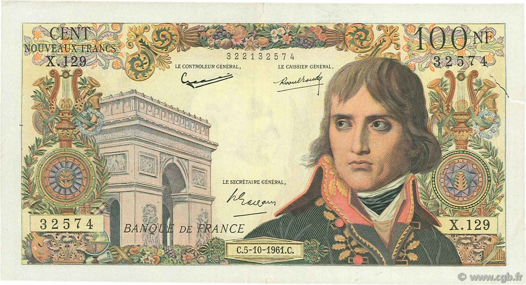 100 Nouveaux Francs BONAPARTE FRANCIA  1961 F.59.12 BB
