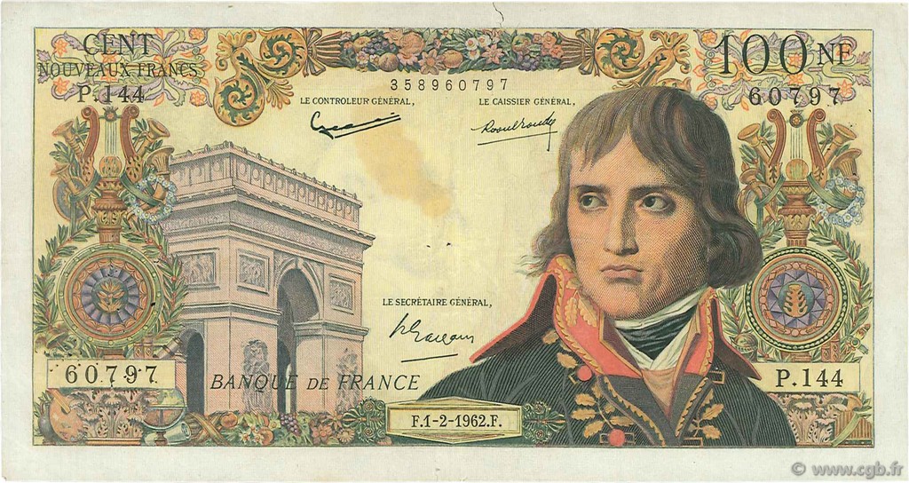 100 Nouveaux Francs BONAPARTE FRANCIA  1962 F.59.13 BC