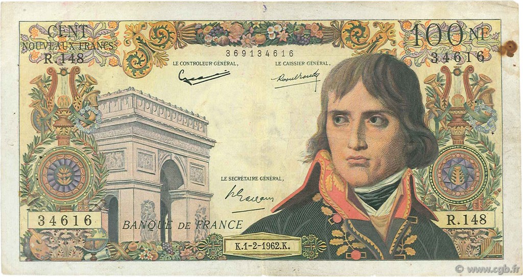 100 Nouveaux Francs BONAPARTE FRANCE  1962 F.59.13 TB